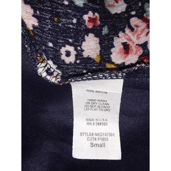 NWT Sz S Altar'd State Navy Blue Multicolor Paisley Print Wrap Dress - Picture 9 of 9